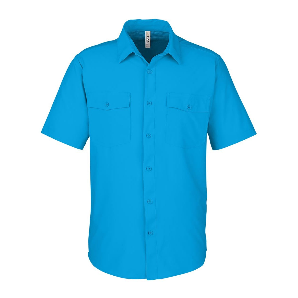 Electric blue shirt on a white background