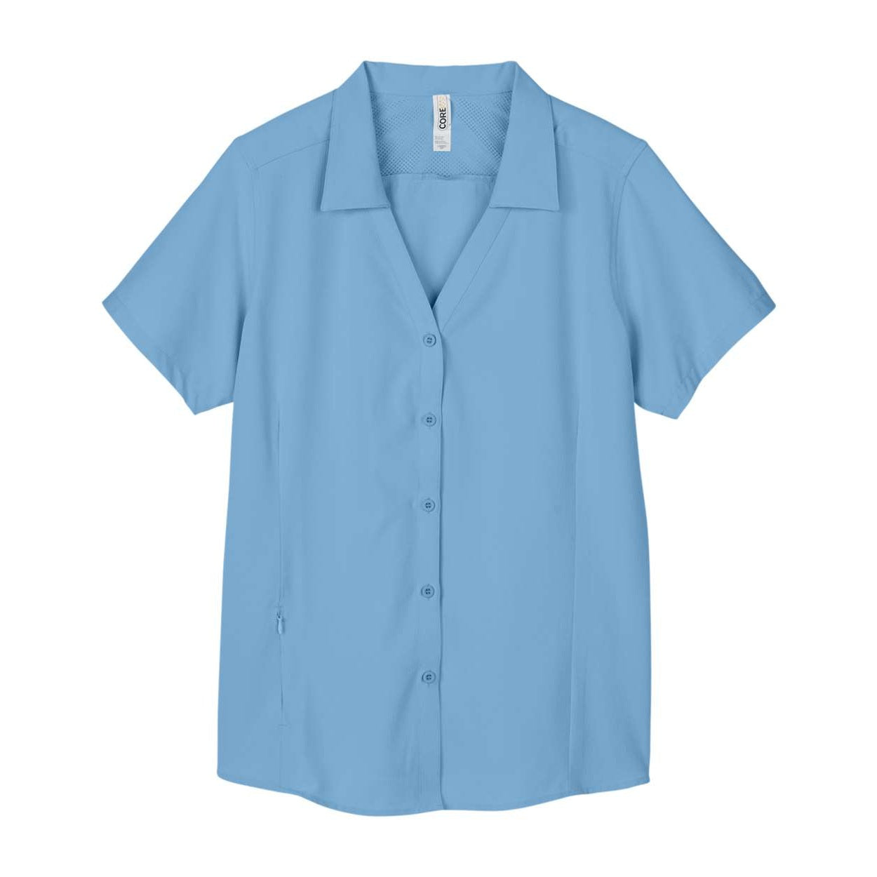 Columbia blue shirt on a white background