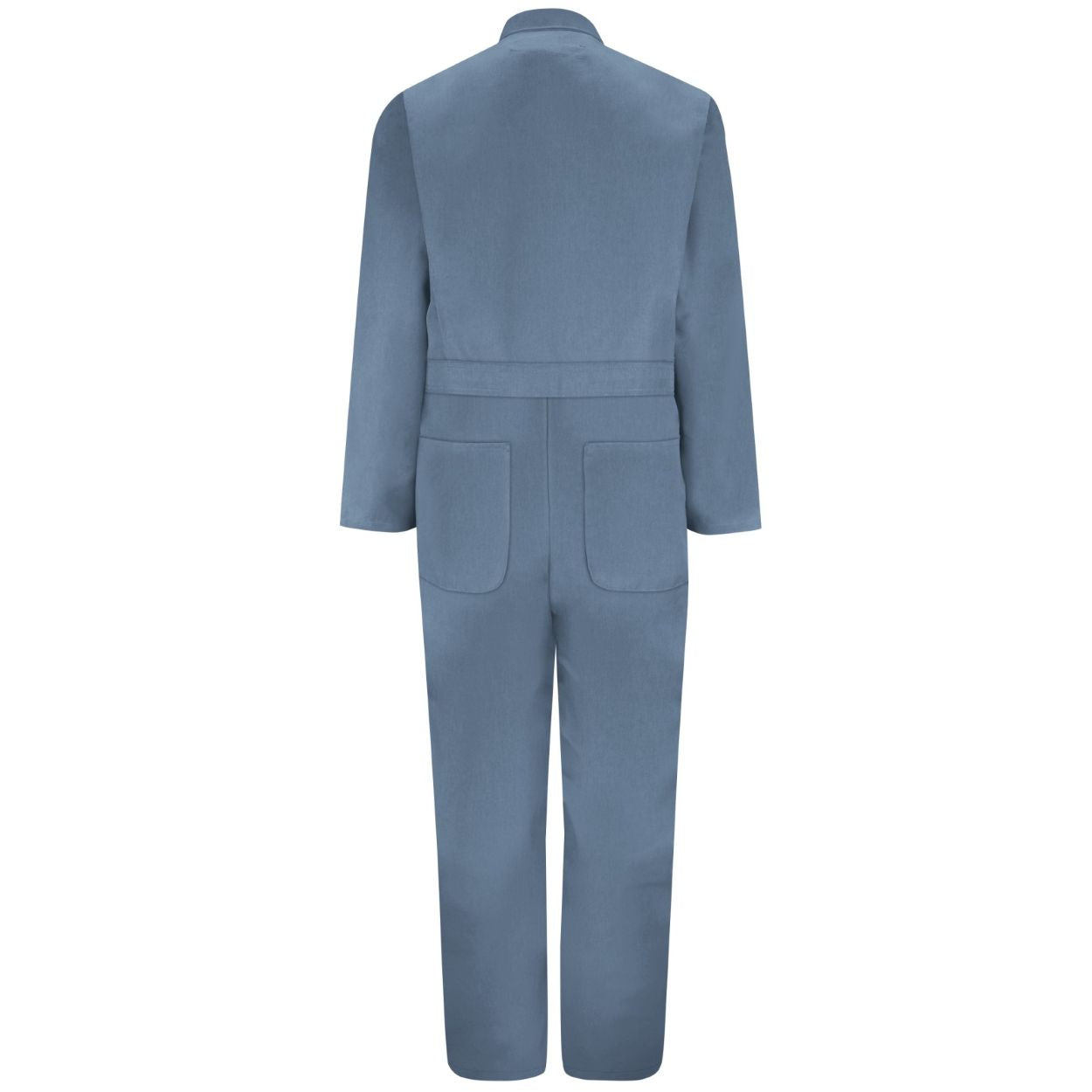 Postman blue coveralls on a white background