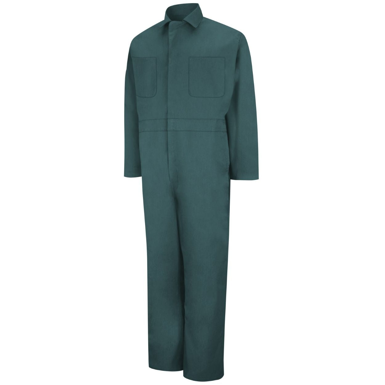 Spruce green coveralls on a white background