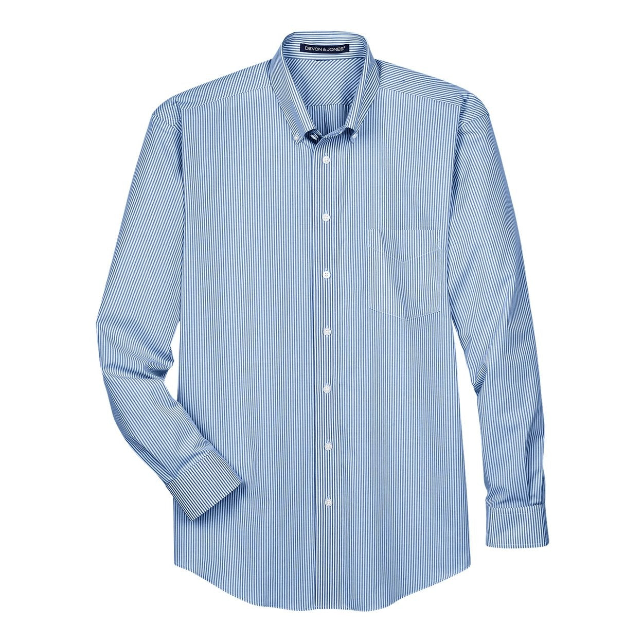 French blue striped shirt on a white background