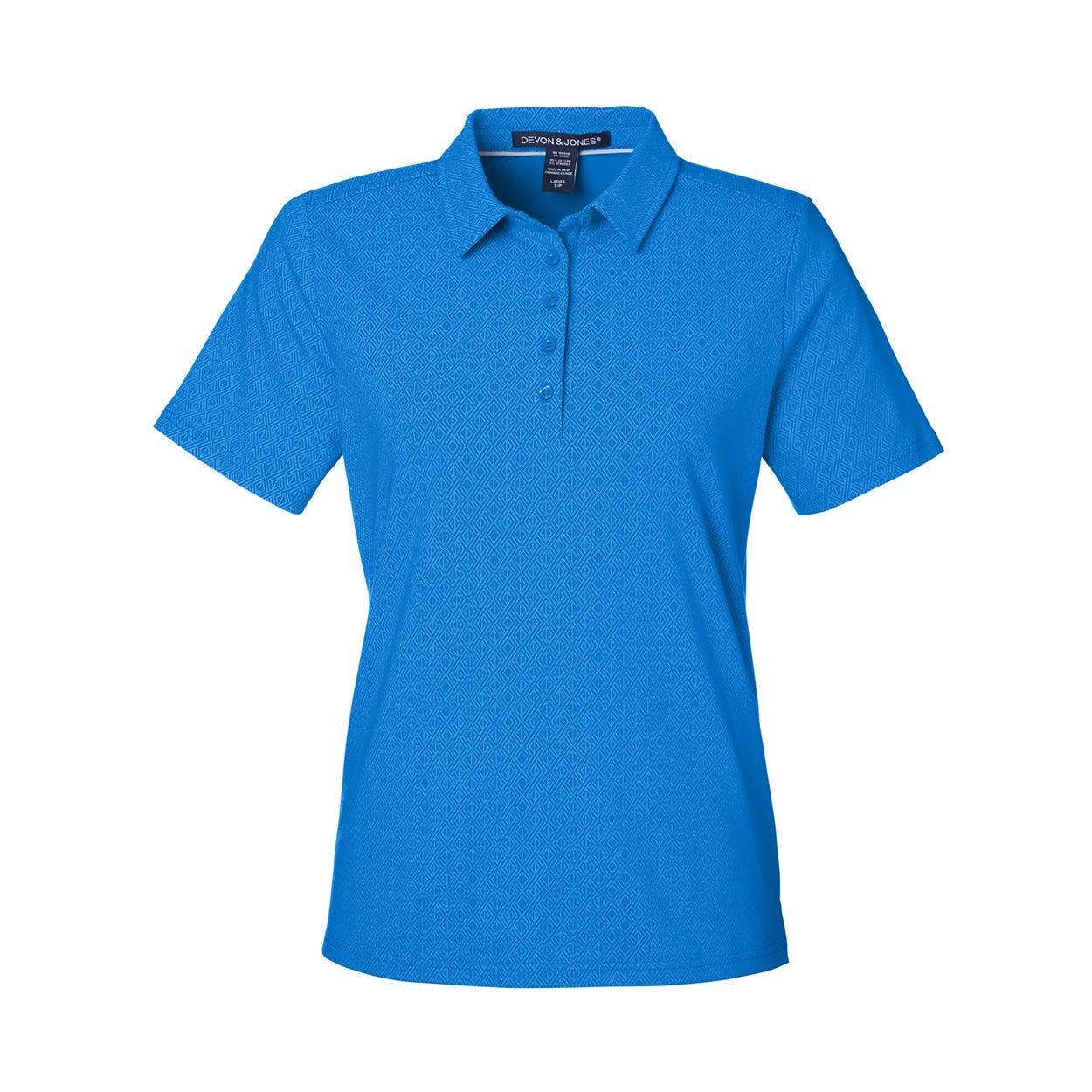 French blue / CR blue polo shirt on a white background