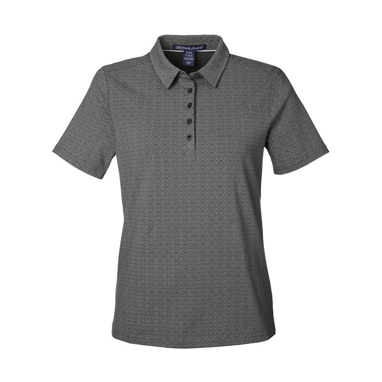 Graphite / silver polo shirt on a white background