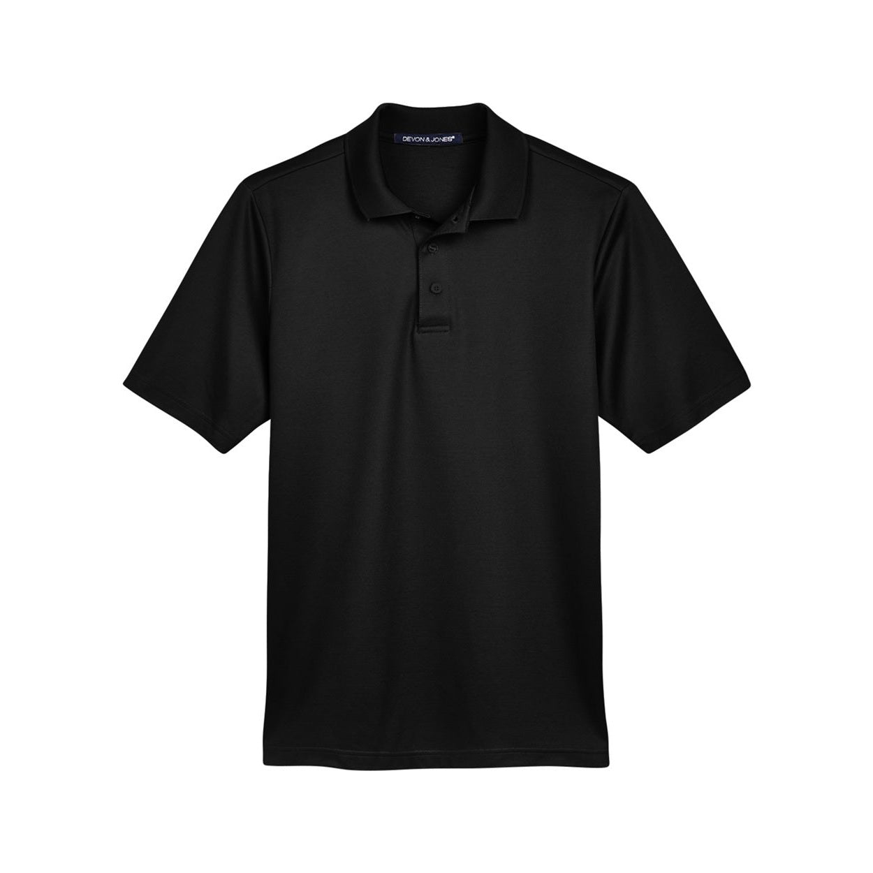 Black polo shirt on a white background