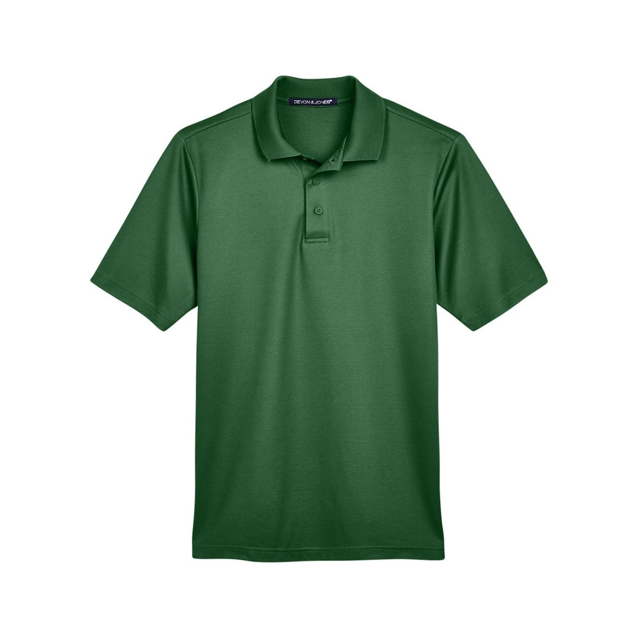 Forest green polo shirt on a white background