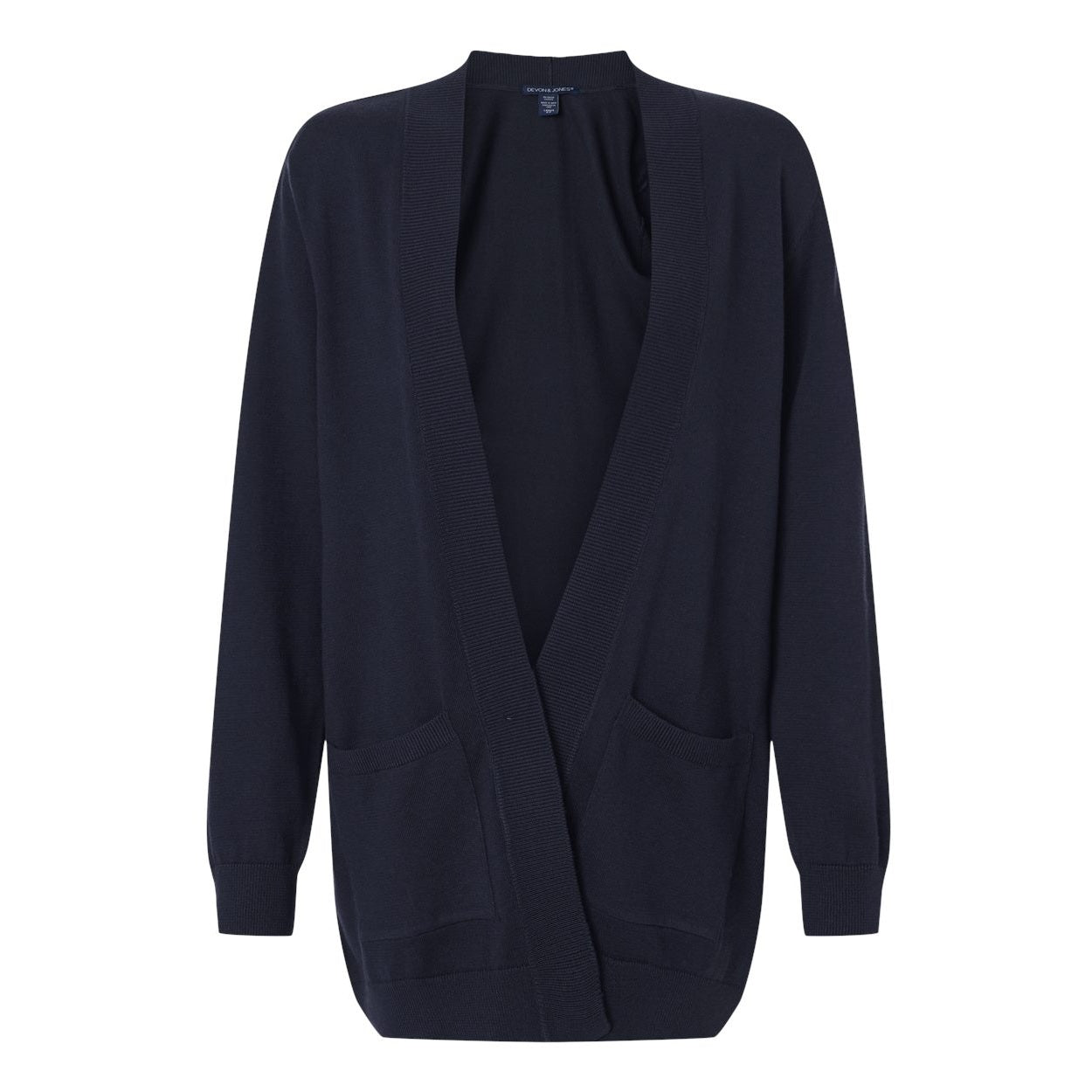 Navy cardigan on a white background