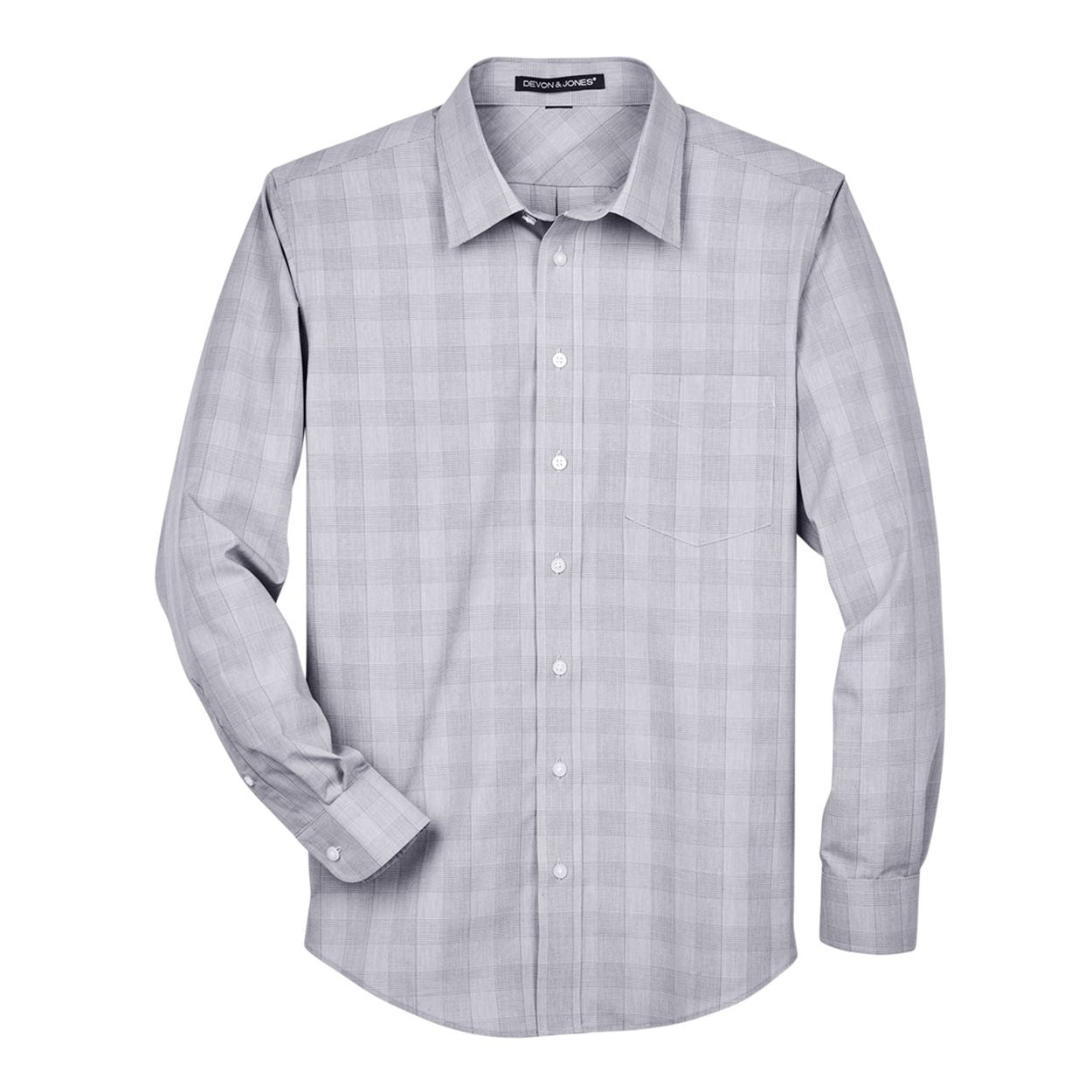 Grey checkered shirt on a white background