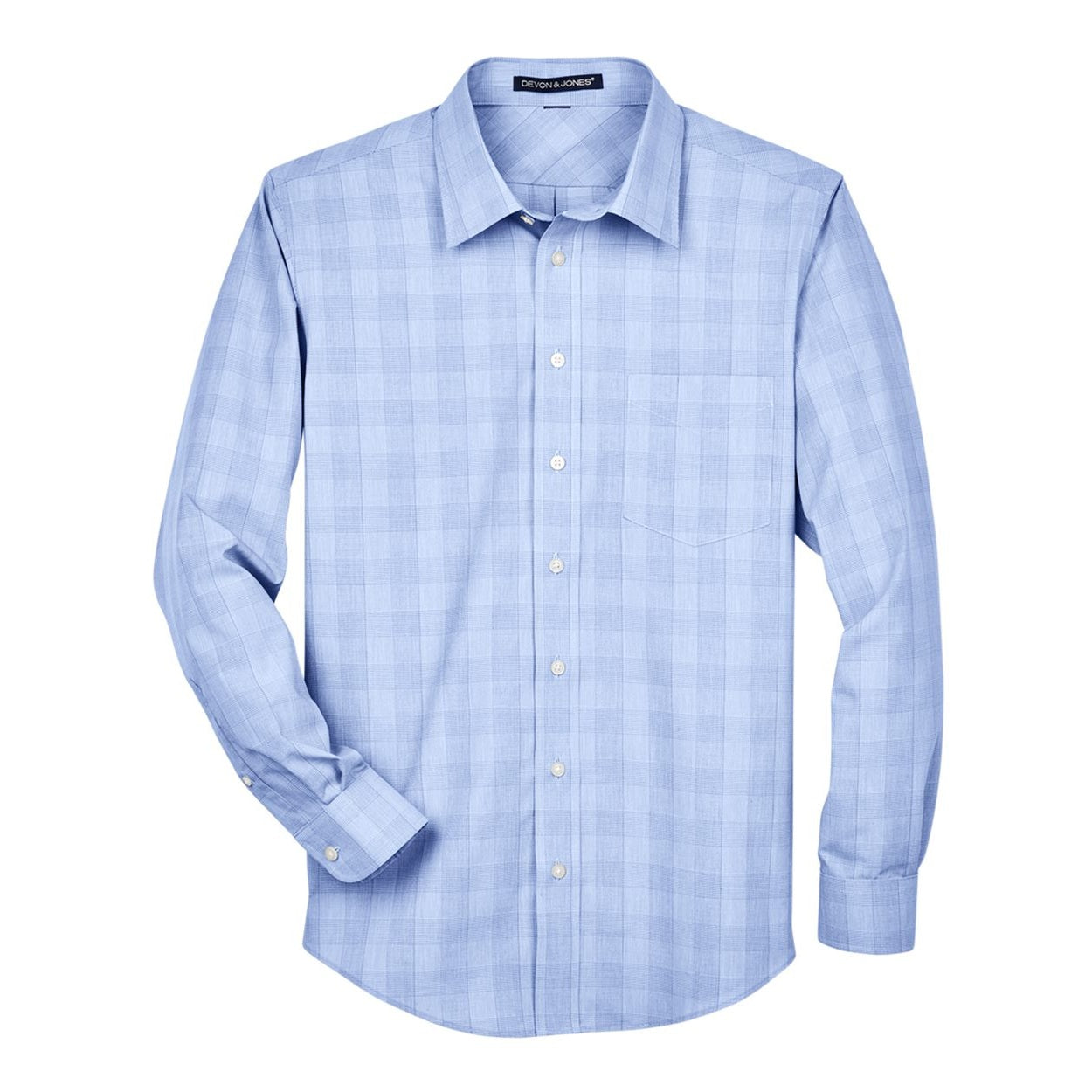 French blue checkered shirt on a white background
