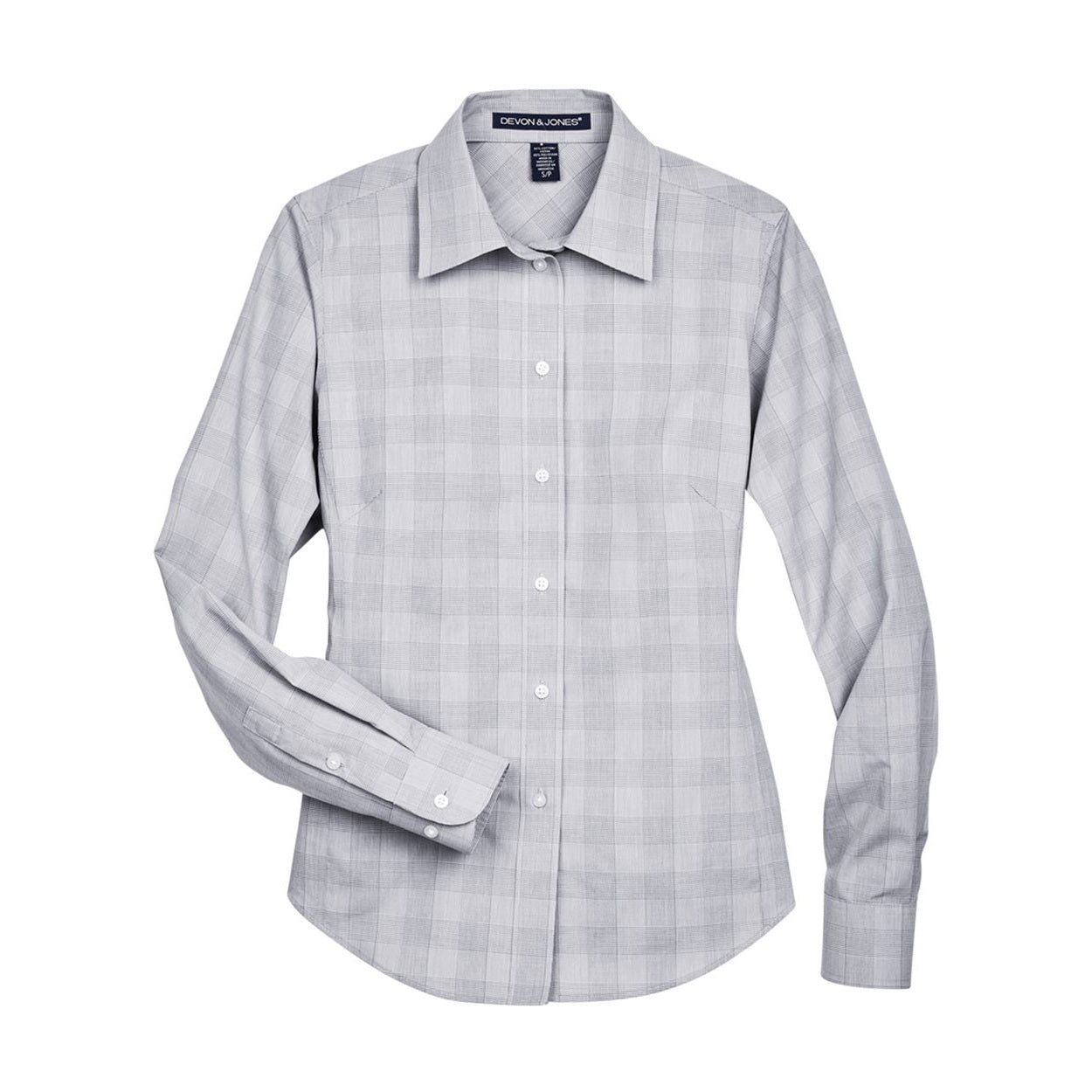 Grey checkered shirt on a white background