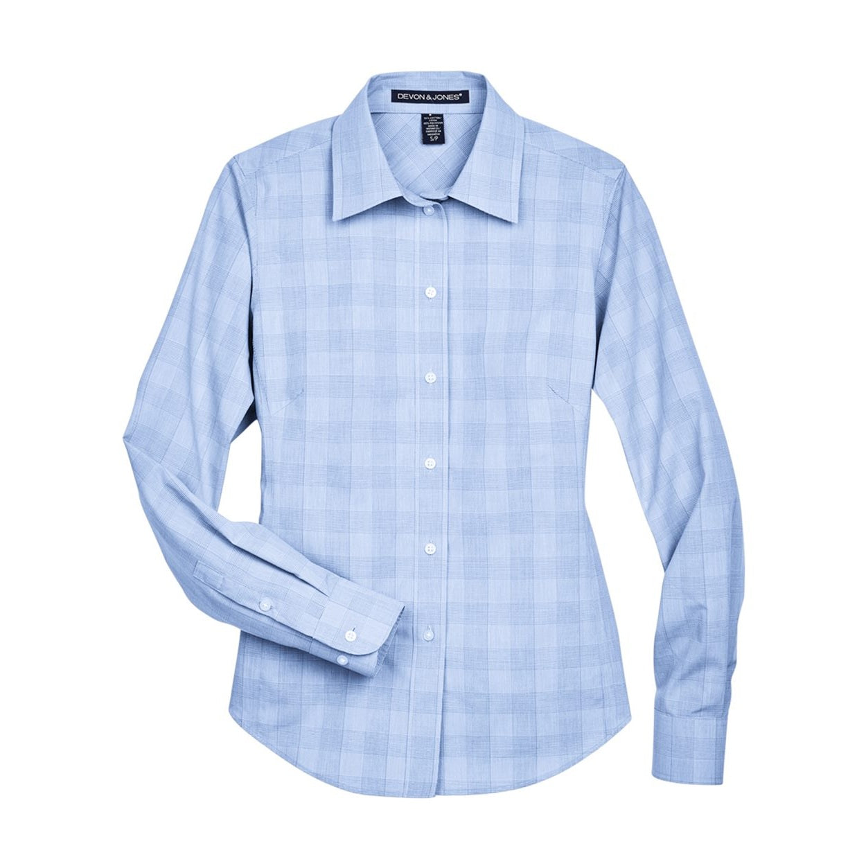 French blue checkered shirt on a white background