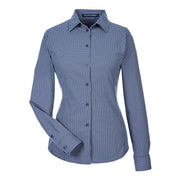 Navy checkered shirt on a white background
