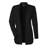 Black cardigan on a white background