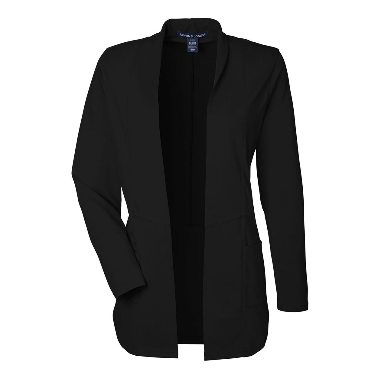Black cardigan on a white background
