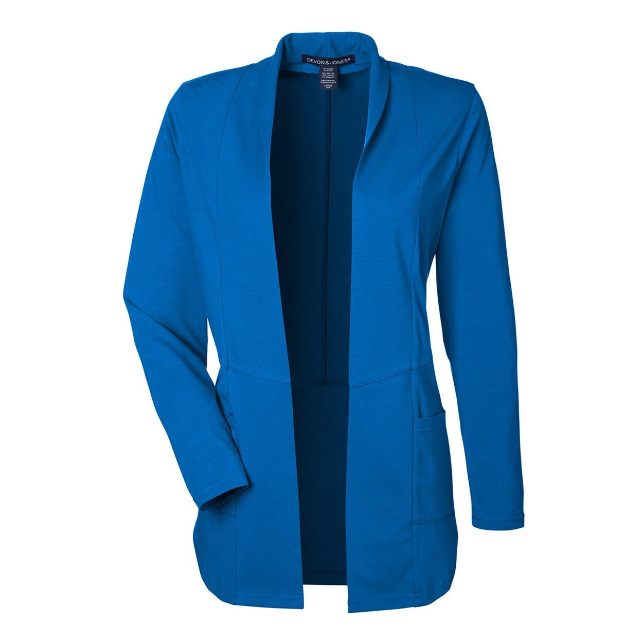 French blue cardigan on a white background