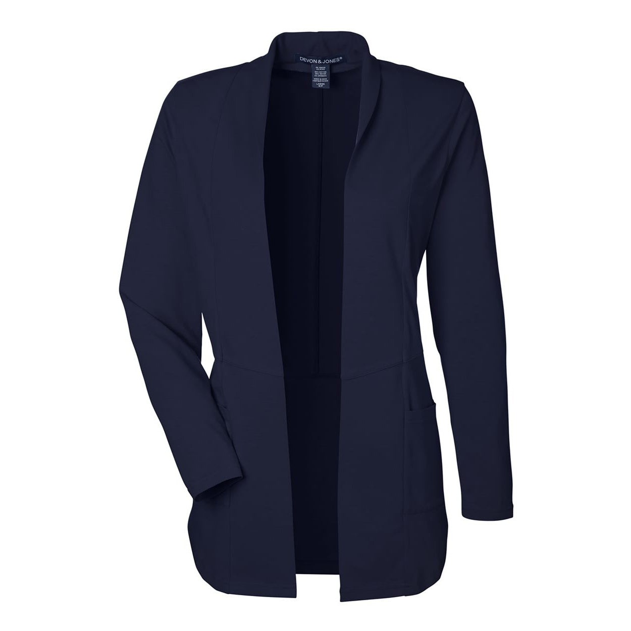 Navy cardigan on a white background