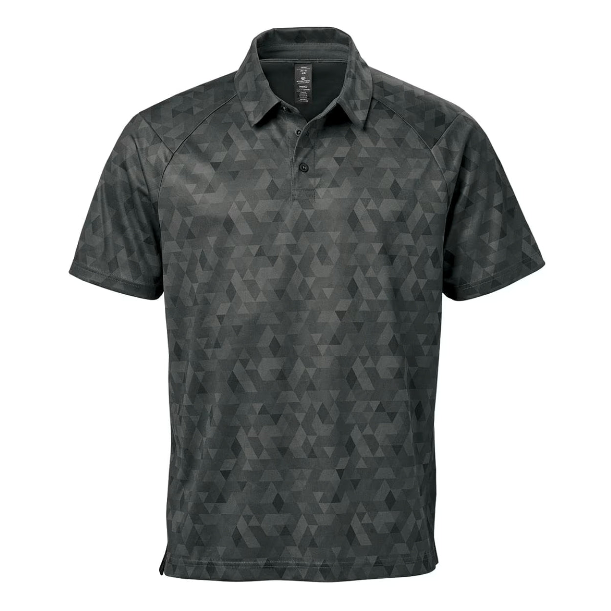 Dolphin grey patterned polo shirt on a white background