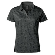 Dolphin grey patterned polo shirt on a white background