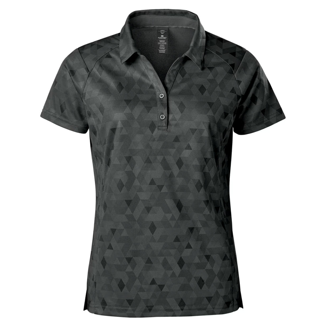Dolphin grey patterned polo shirt on a white background