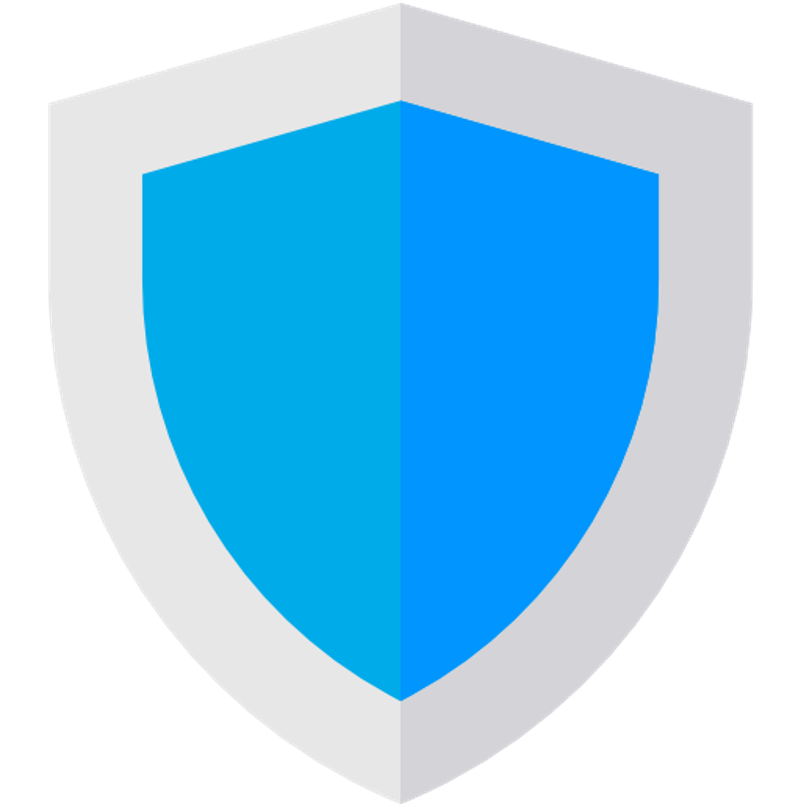 Blue shield with silver border