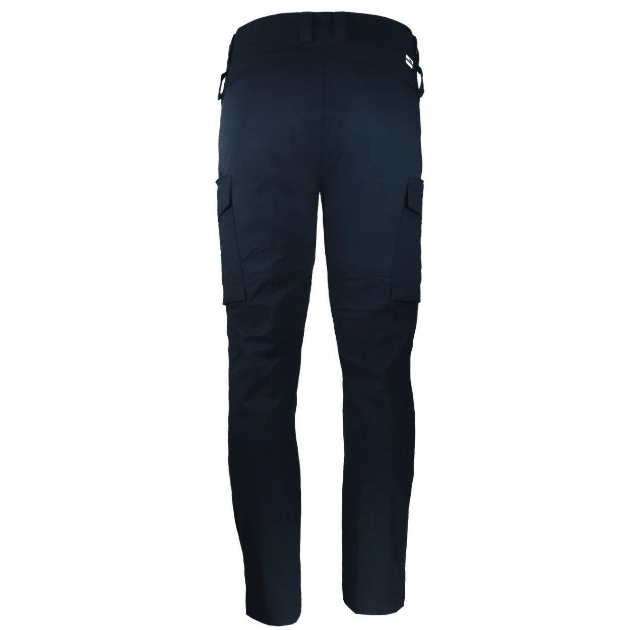Navy cargo pants on a white background
