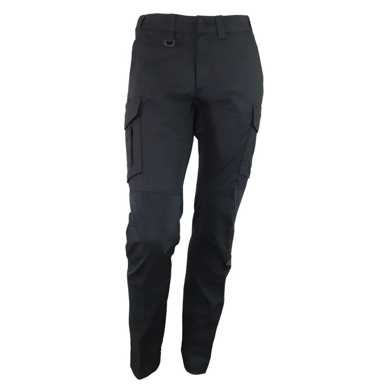 Black cargo pants on a white background