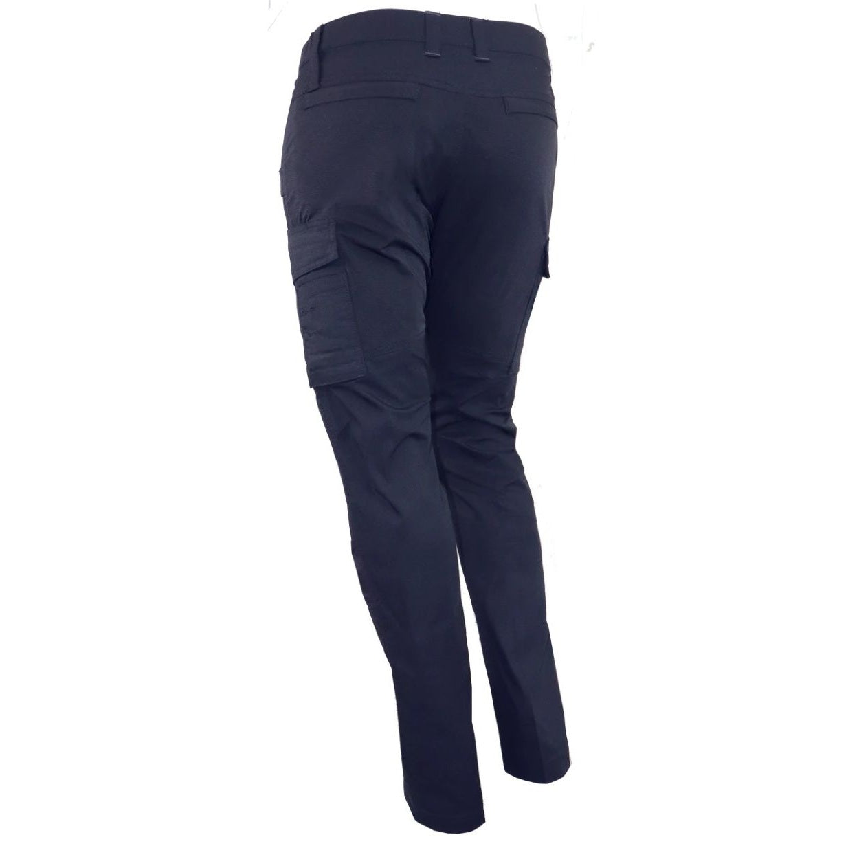 Navy cargo pants on a white background