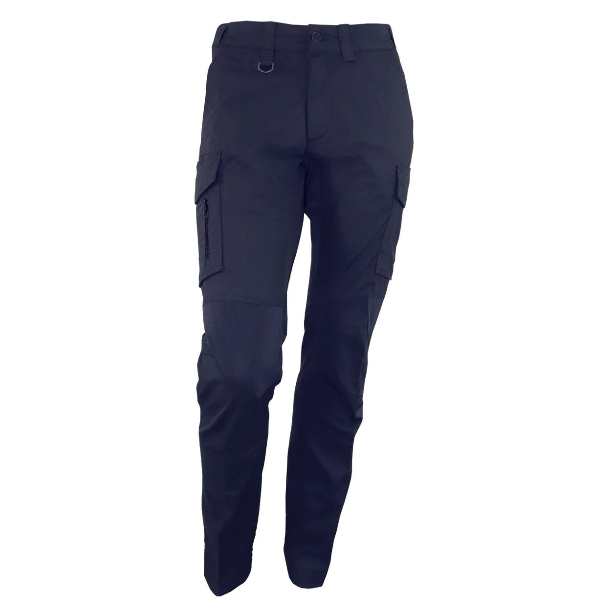 Navy cargo pants on a white background