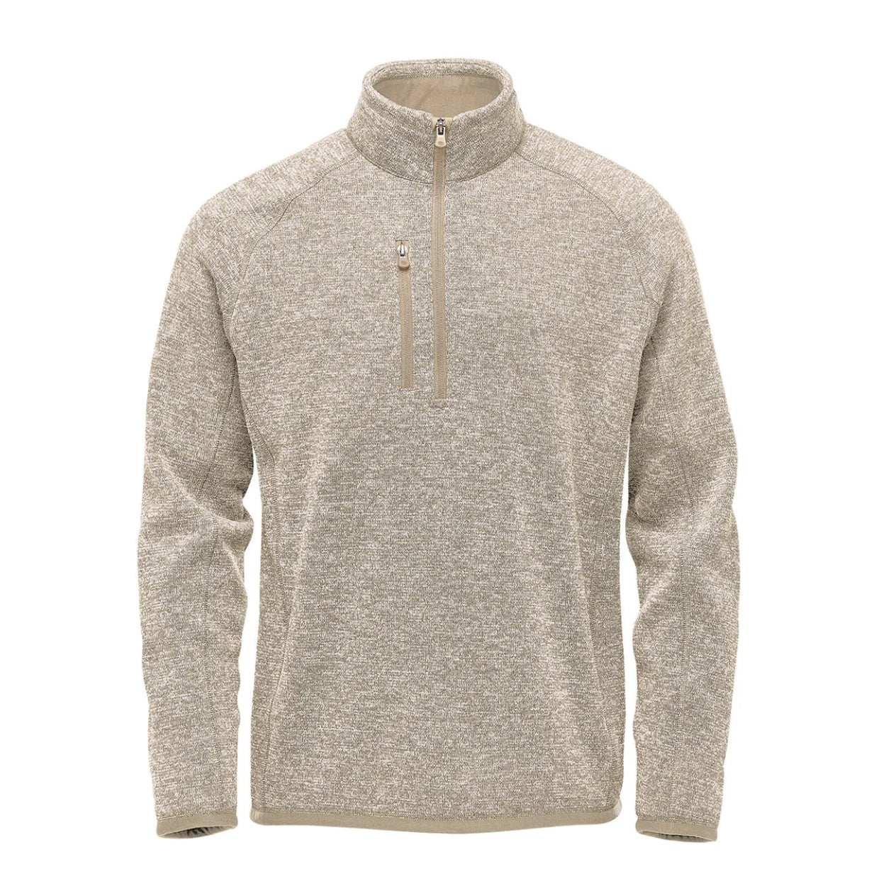 Oatmeal heather sweater on a white background