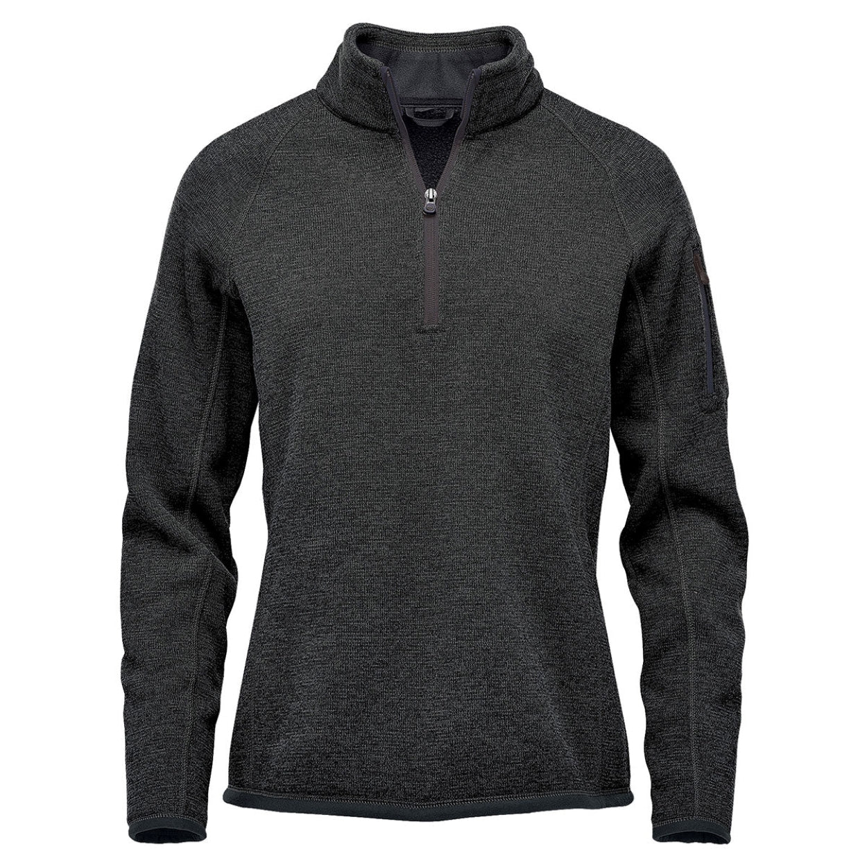 Black heather sweater on a white background