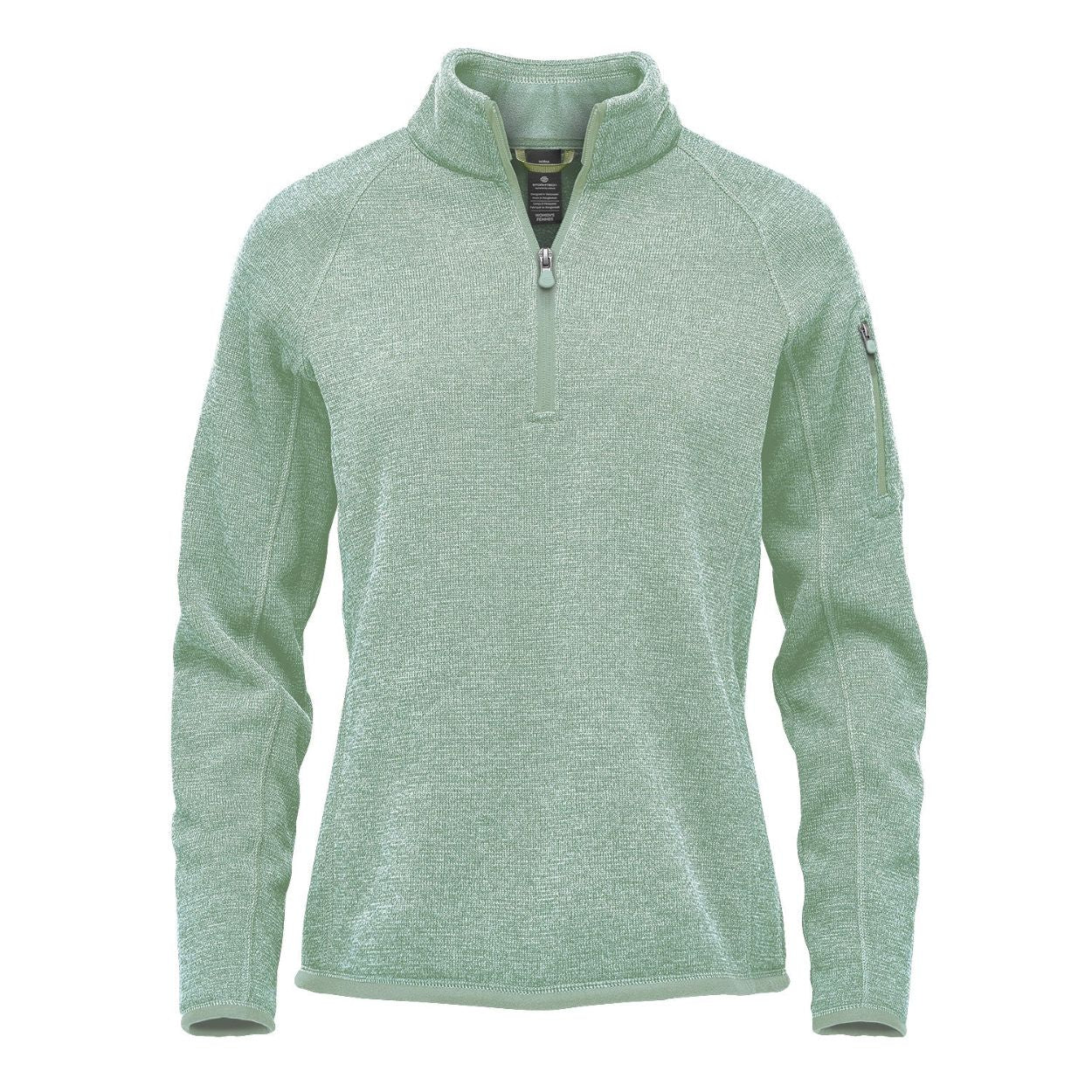 Ice blue heather sweater on a white background