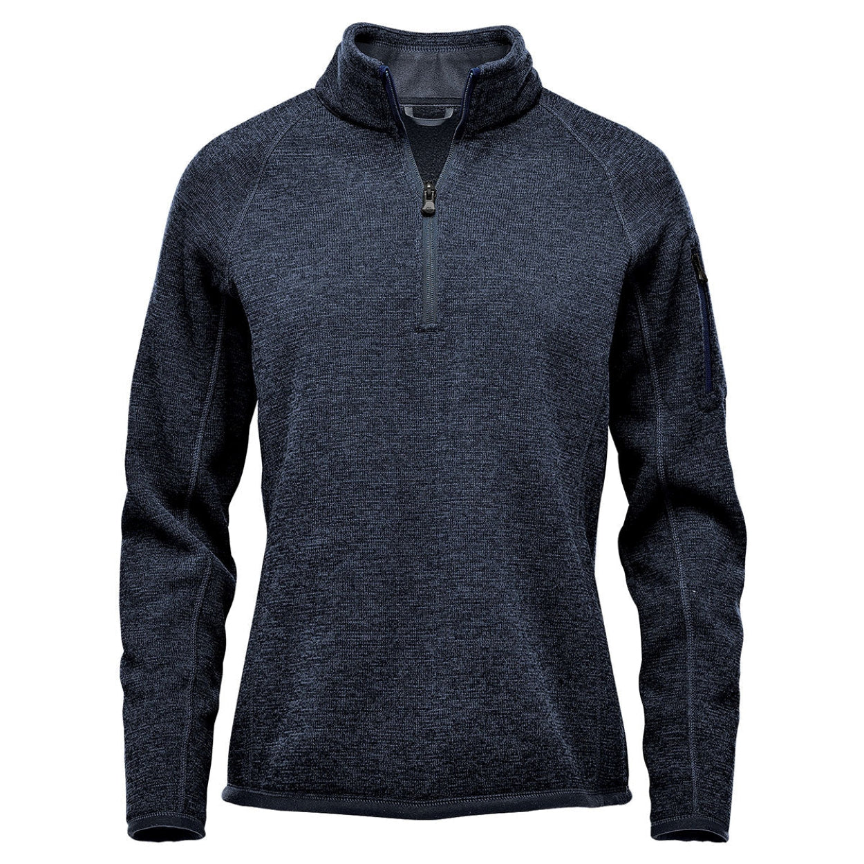 Navy heather sweater on a white background