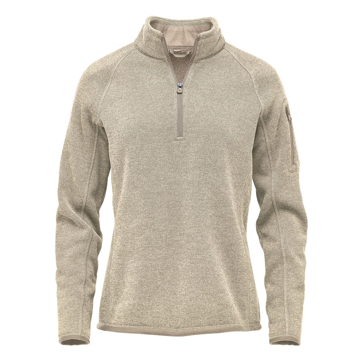 Oatmeal heather sweater on a white background