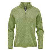 Sage green heather sweater on a white background