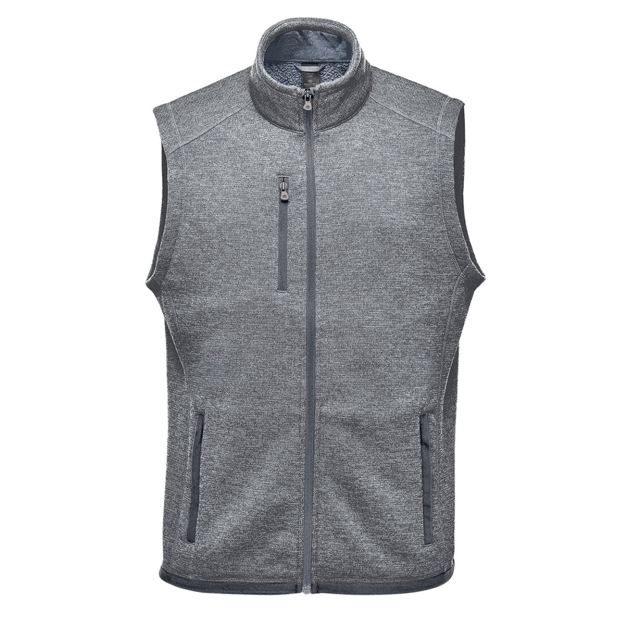 Granite heather sweater vest on a white background
