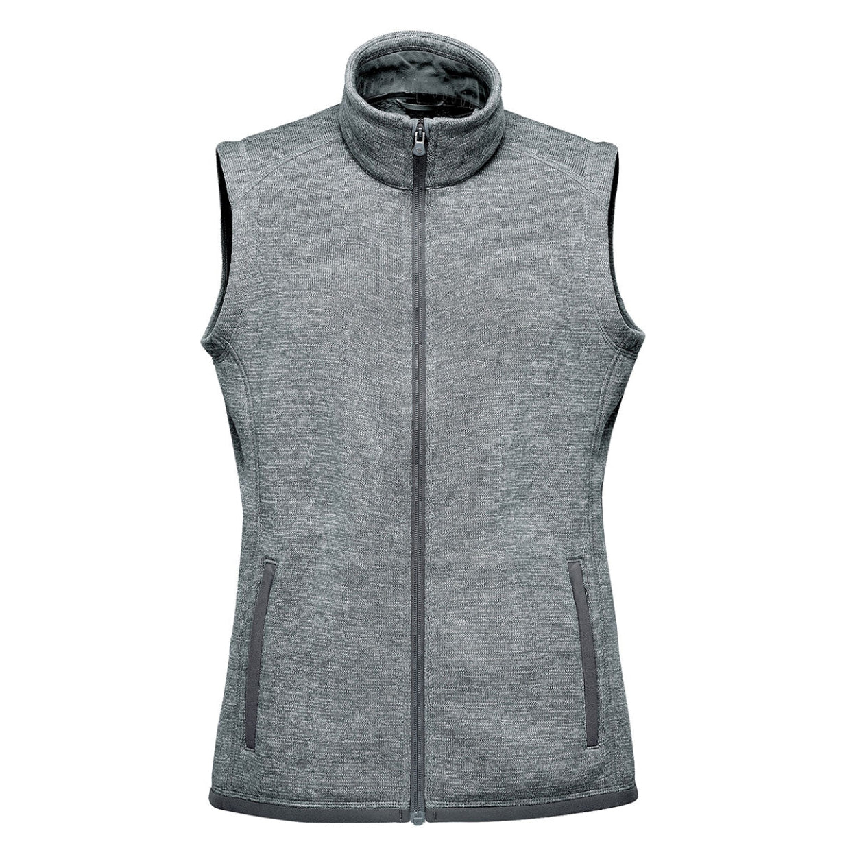 Granite heather sweater vest on a white background