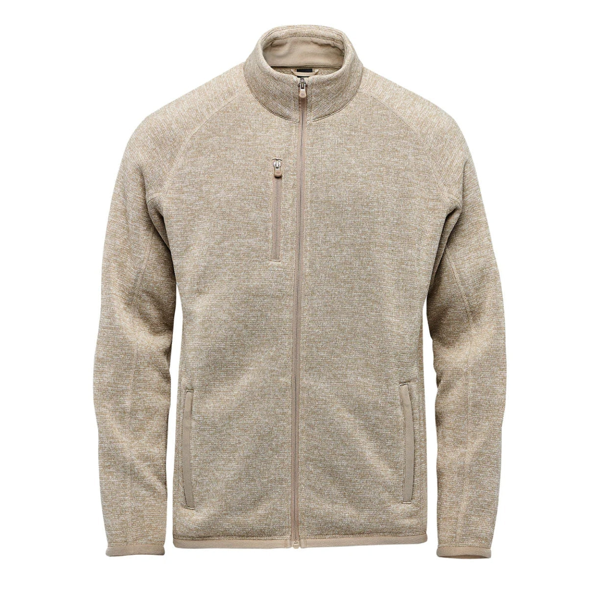 Oatmeal heather sweater on a white background