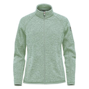 Ice blue heather sweater on a white background