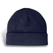 Navy tuque on a white background