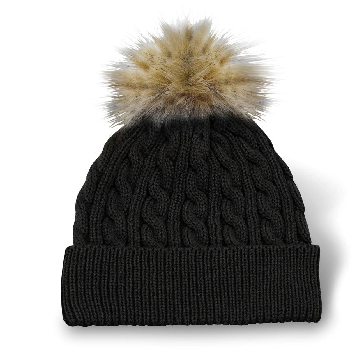 Black tuque on a white background