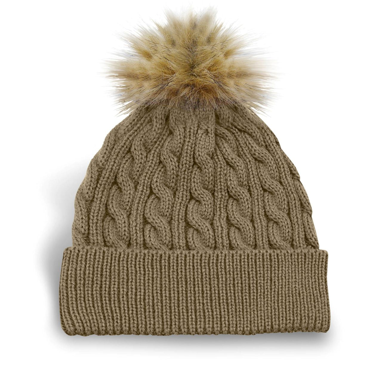 Tan tuque on a white background