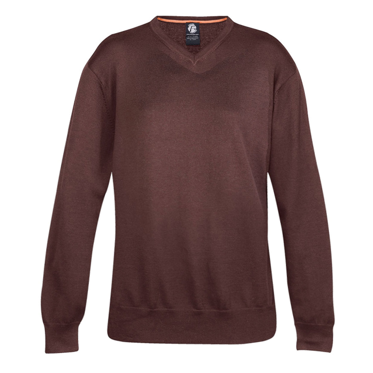 Chocolate brown cardigan on a white background