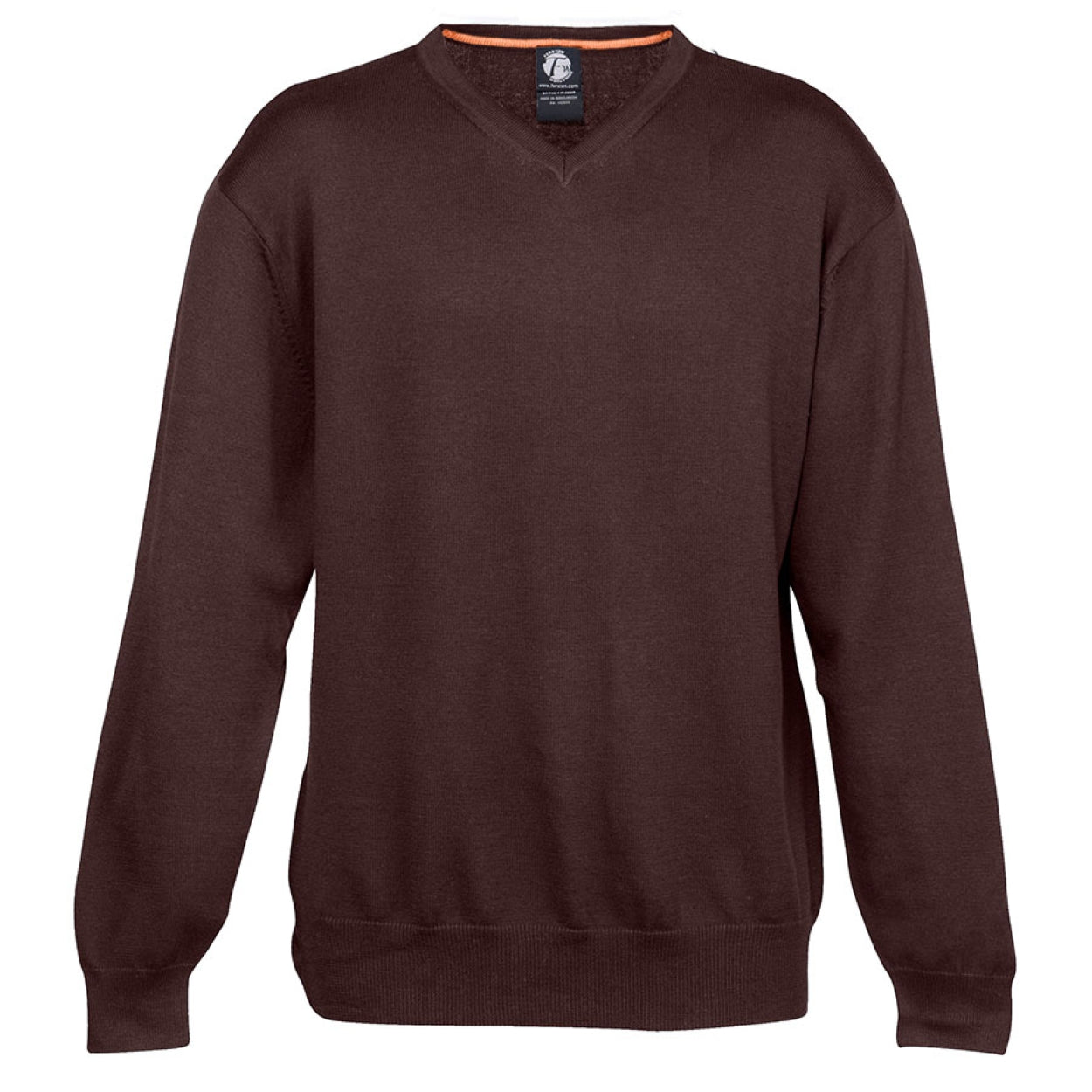 Chocolate brown cardigan on a white background