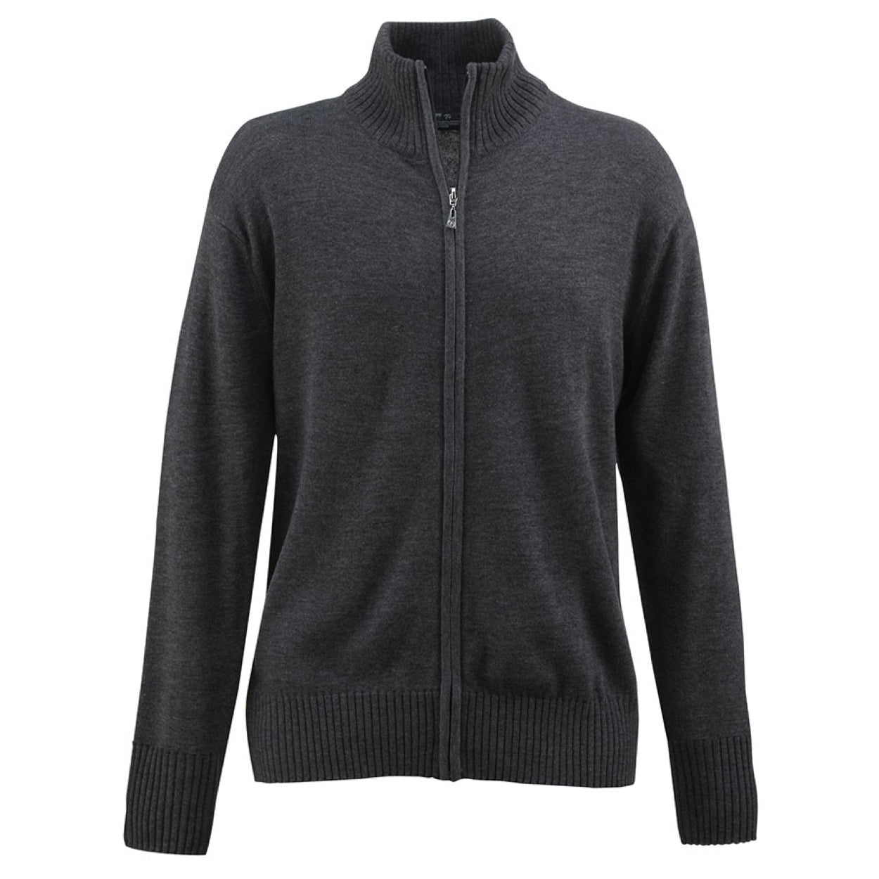 Charcoal cardigan on a white background
