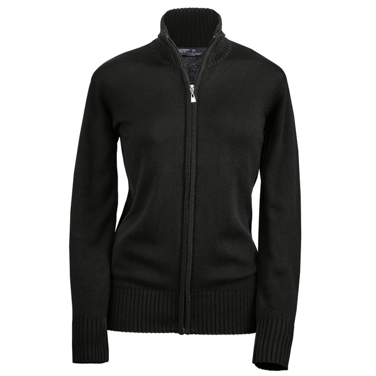 Black cardigan on a white background