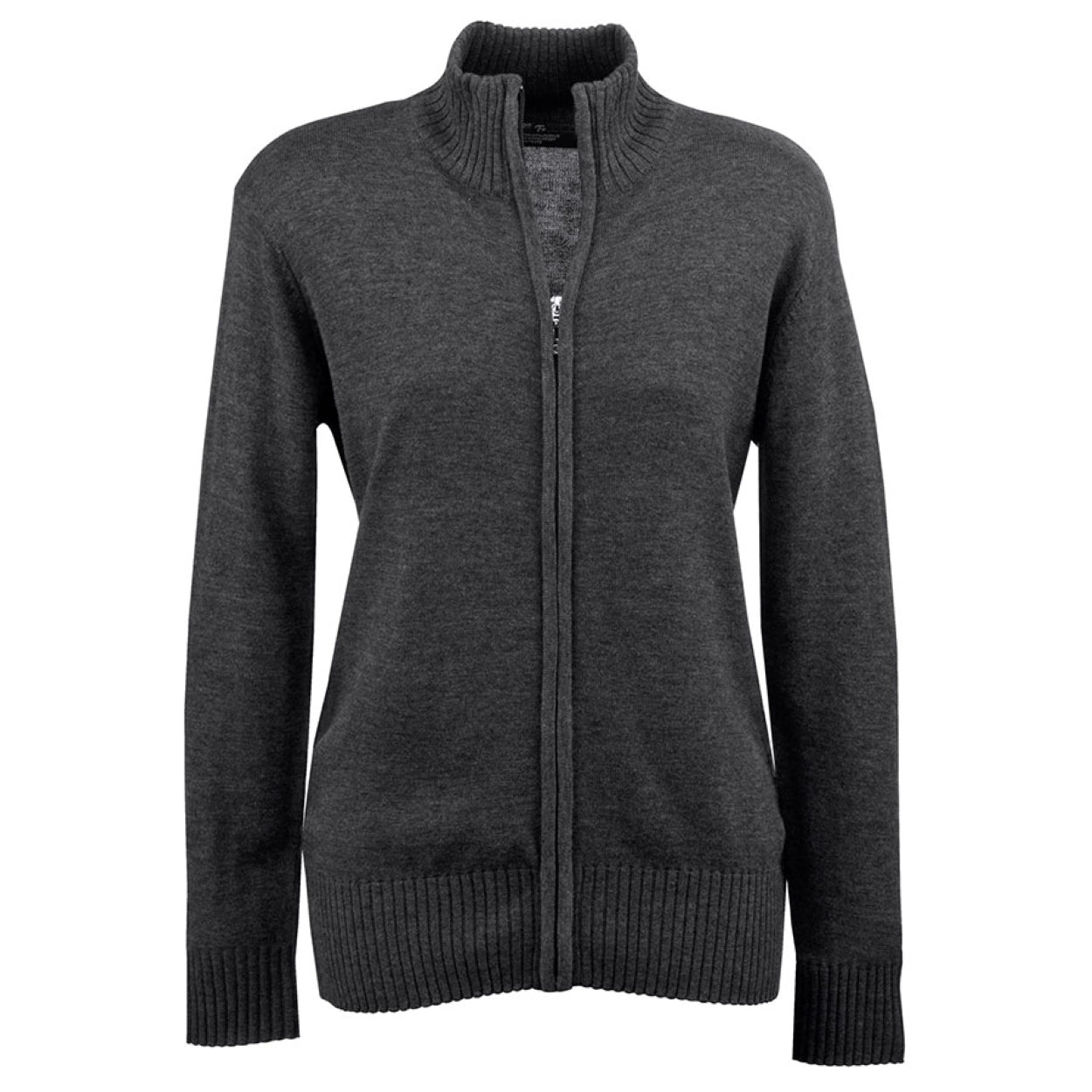 Charcoal cardigan on a white background