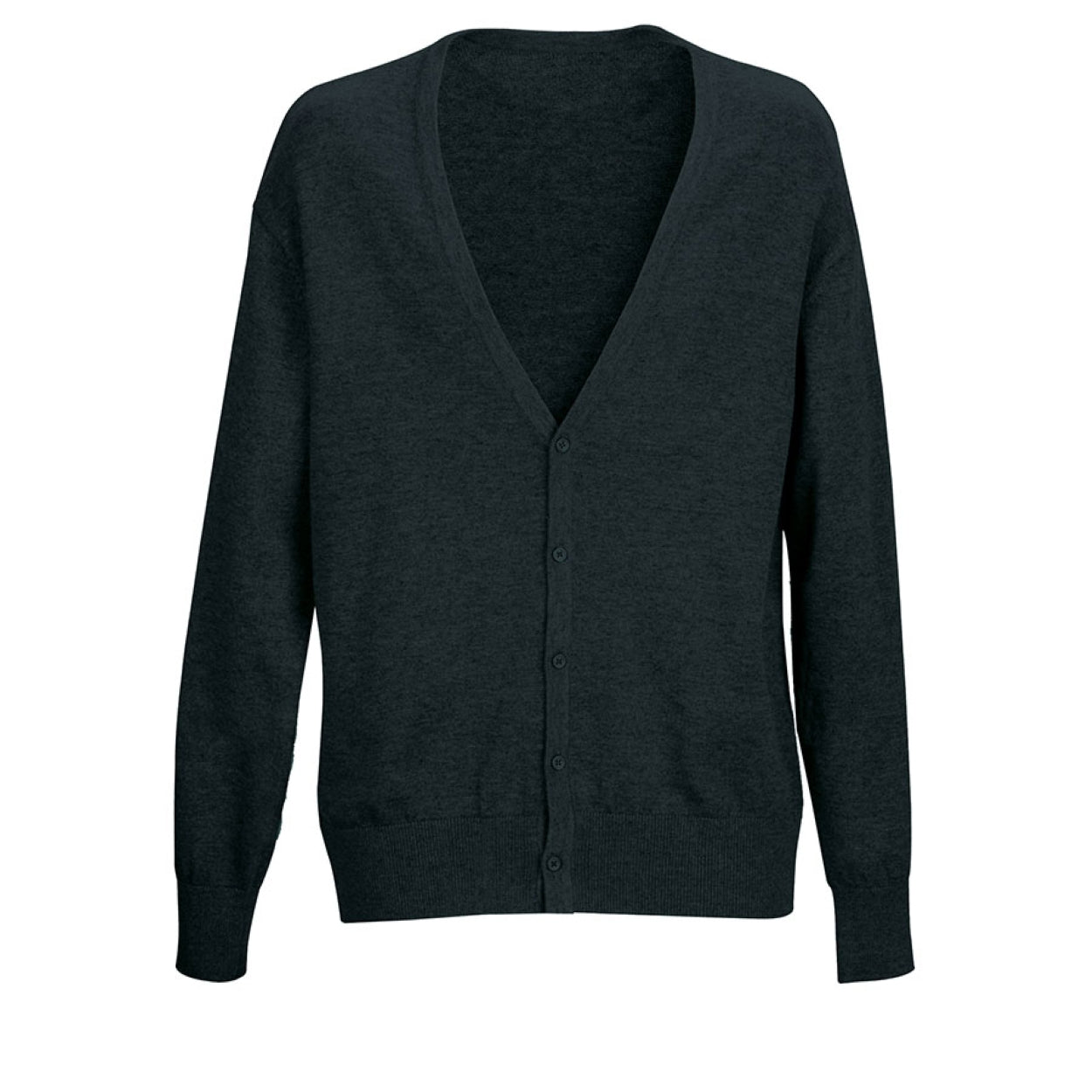 Black cardigan on a white background