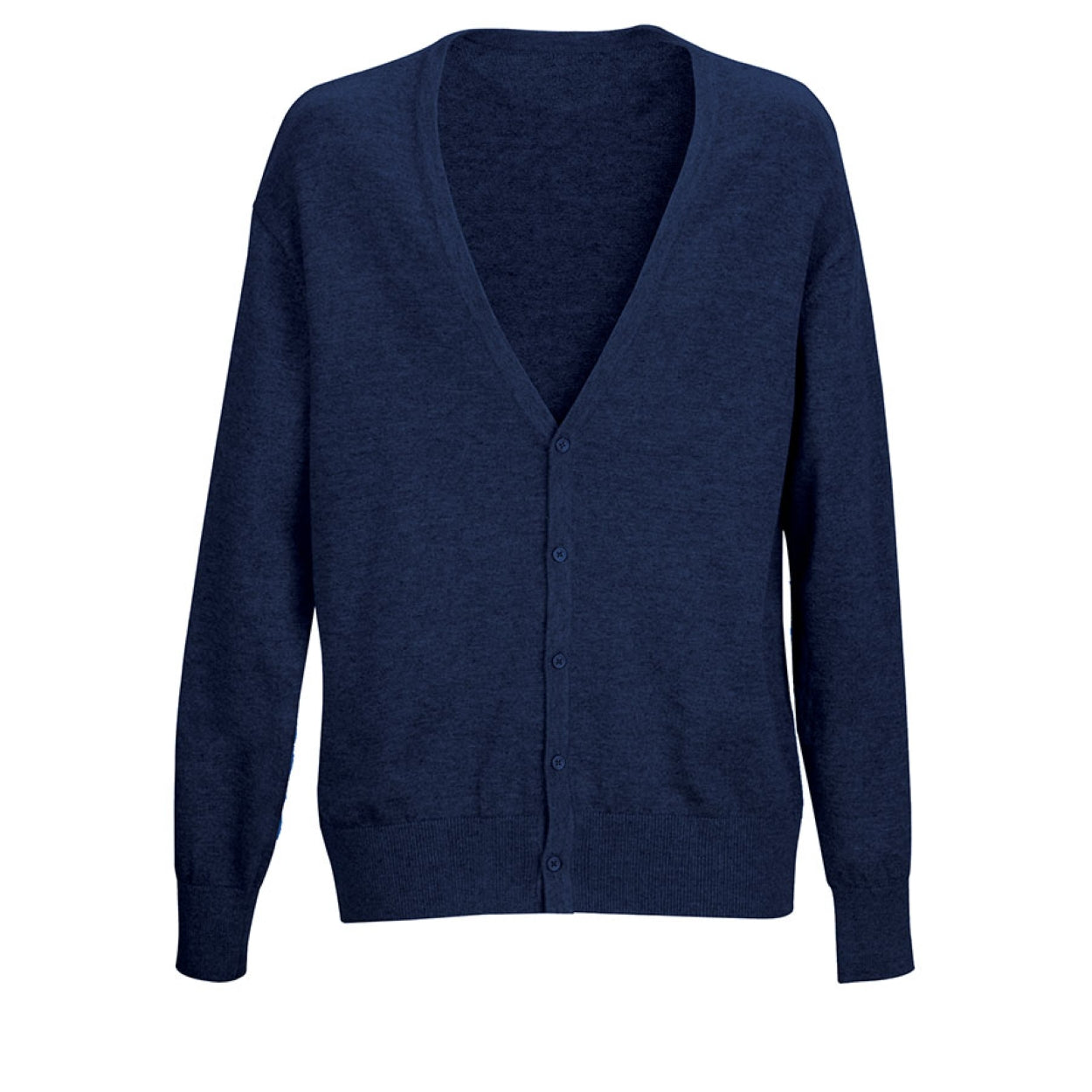 Navy cardigan on a white background