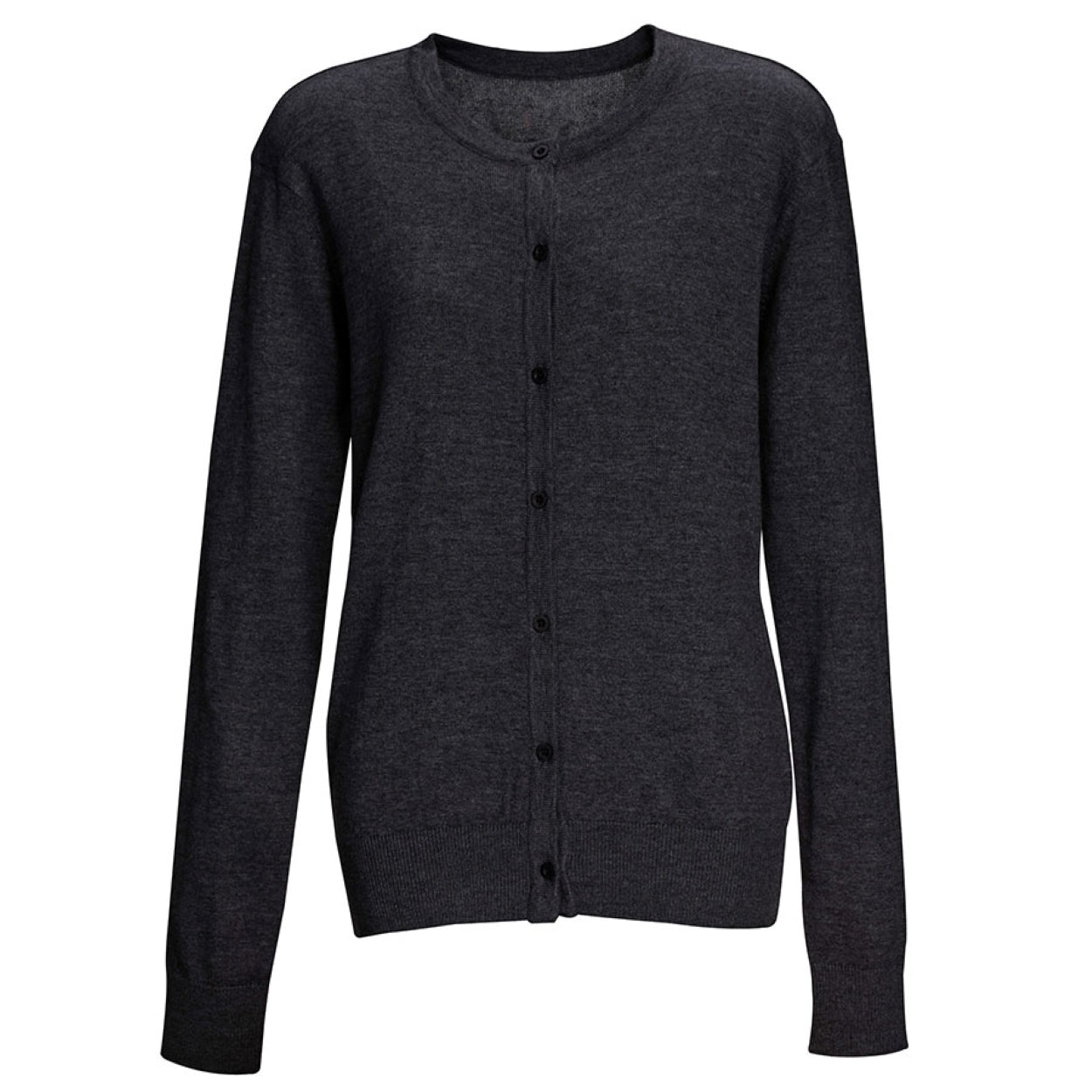 Black cardigan on a white background