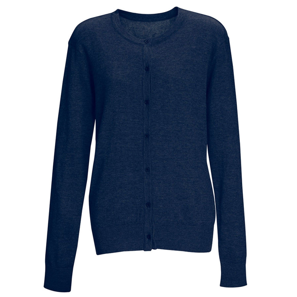 Navy cardigan on a white background
