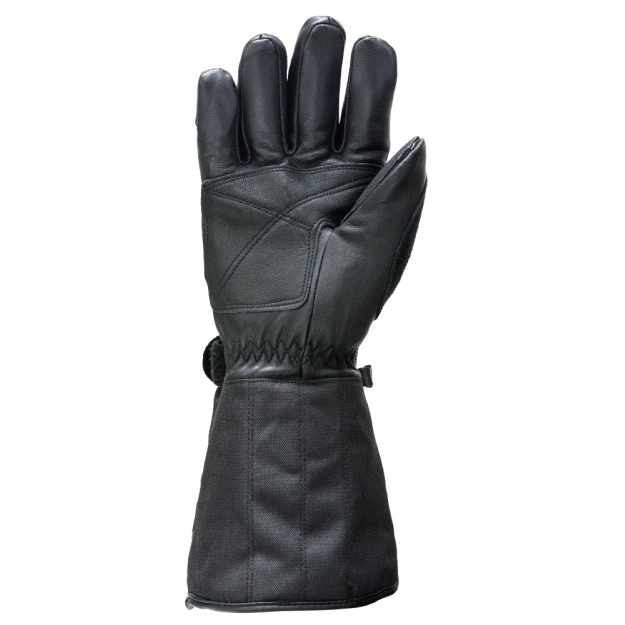 Black winter glove on a white background